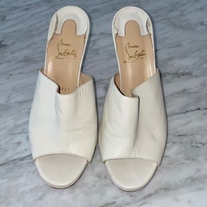 Christian Louboutin White Mules Size 38
